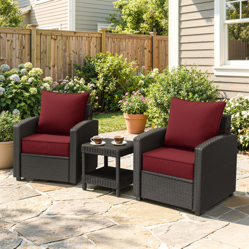Outdoor 6.5" Thick Deep Seating Seat/Back Cushion, Red