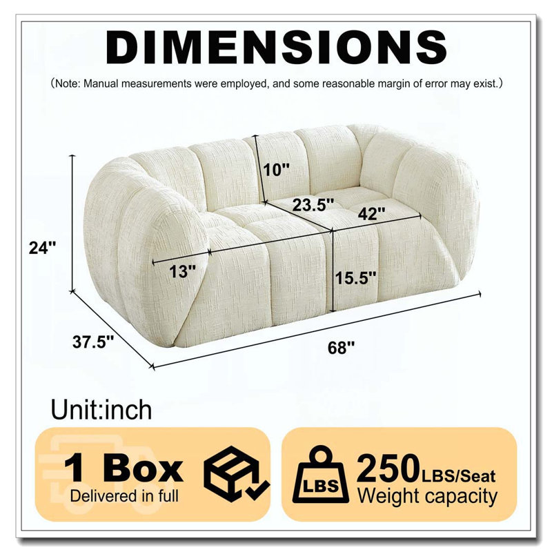 Canapé en chenille moderne, 2, Beige