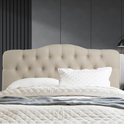 Linen Upholstered Headboard-Modern-Adjustable Height-Button Tufting