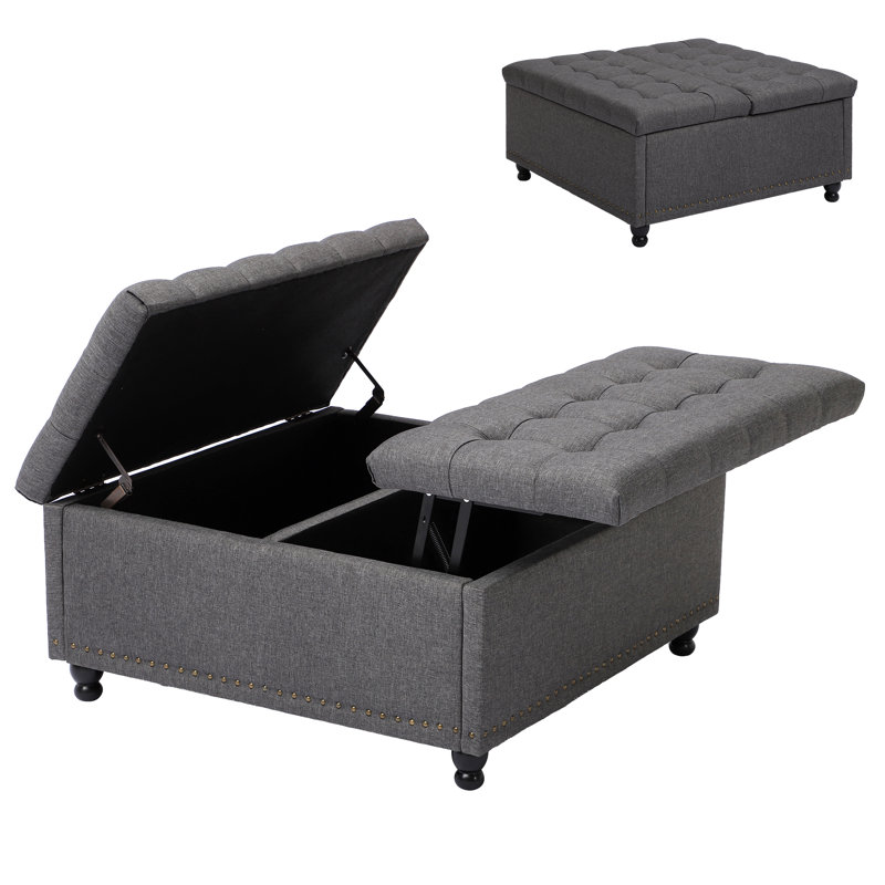 Table basse avec repose-pieds 35,5 po, Gris