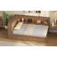 Lit de jour en bois pleine grandeur avec rangement, USB, DEL et 2 tiroirs, parfait pour une vie moderne et efficace-738386967