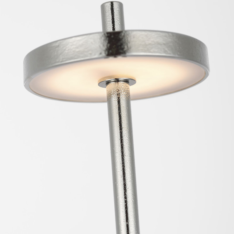 Kelly Wearstler Sene Rechargeable Table Lamp, 12.25" H x 3.25" W x 3.25" D, Silver, 1.5 W