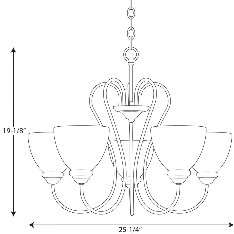 Lustre classique/traditionnel ombré 5 lumières Yakubu