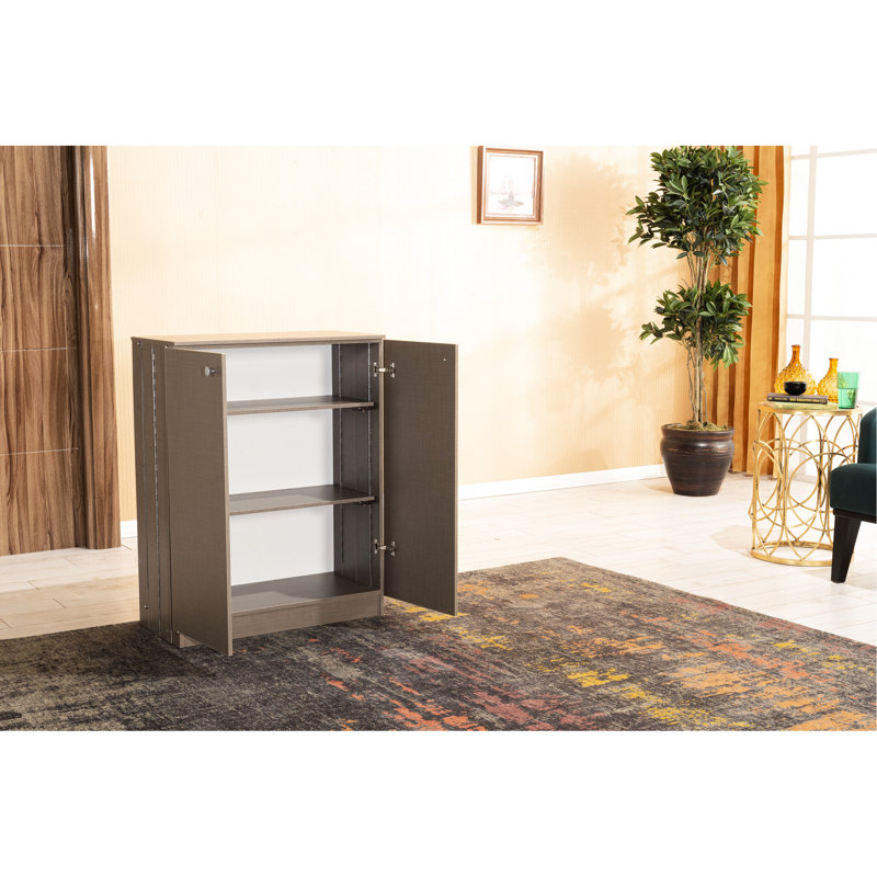 3 Tier Shoe Rack - Brown & Beige Wood, 27.02 In. D X 35.14 W 12.82 H Organizer + Stand, Wooden Construction, 27" Depth 36" Width 13" Height, 35 Lb