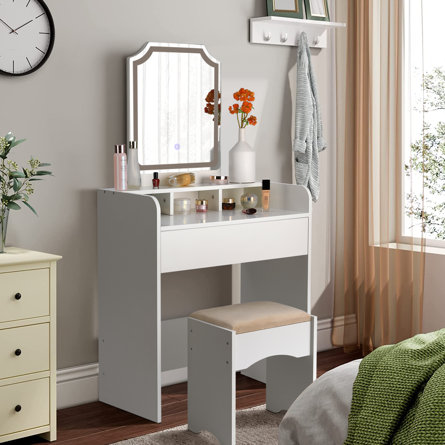 Parsonage Vanity Set With Stool And Mirror