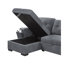 Canapé-lit modulaire réversible en tissu tissé gris de 95 po avec porte-gobelet de rangement Toby