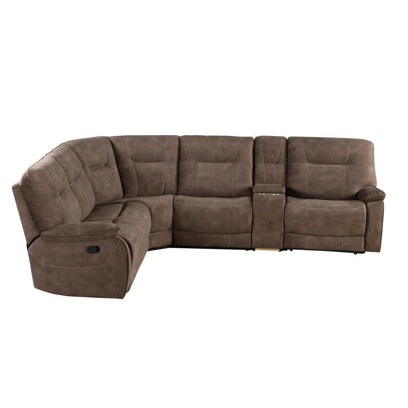 Canapé modulaire inclinable de 131,5 po Karliyah, Brun ombré