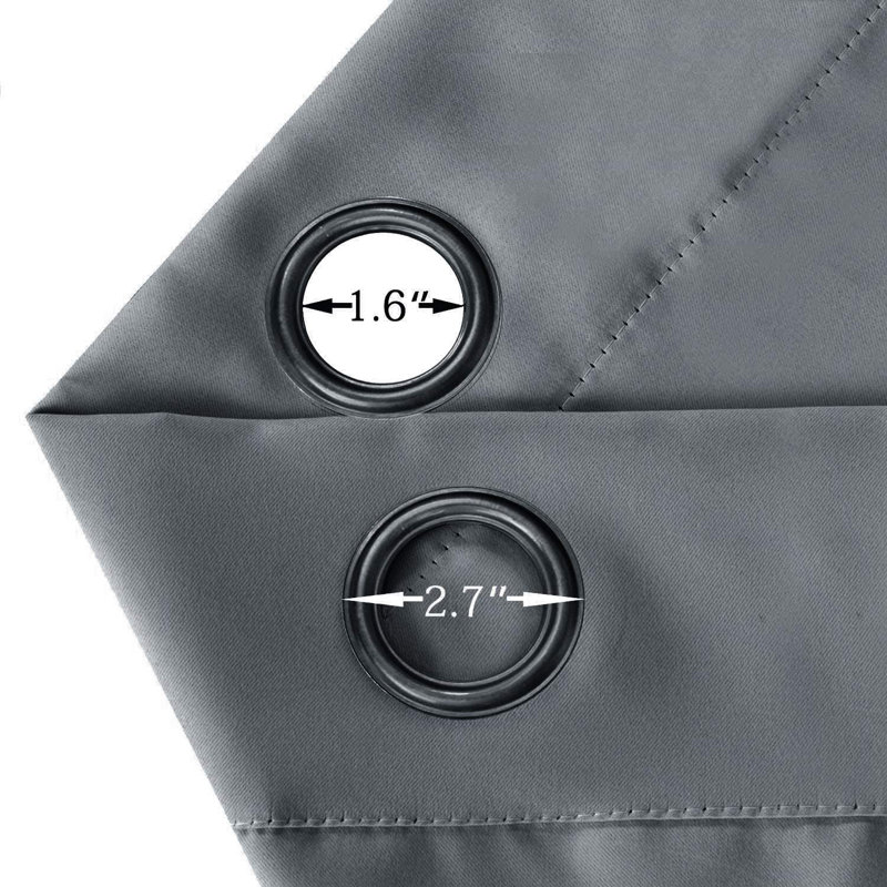 Panneau de rideau simple d'extérieur extra large avec œillets, Gris foncé, L 50 po x L 96 po