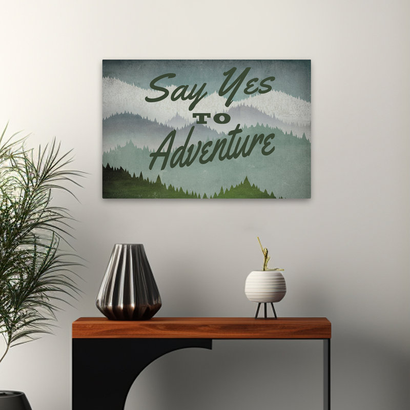 Say Say To Adventure - Adventure Blue Forêts, art gris, H 16 po x l 24 po