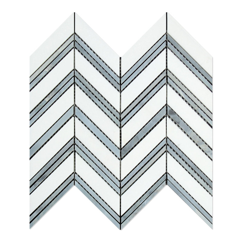 Herringbone Polished Marble Tile