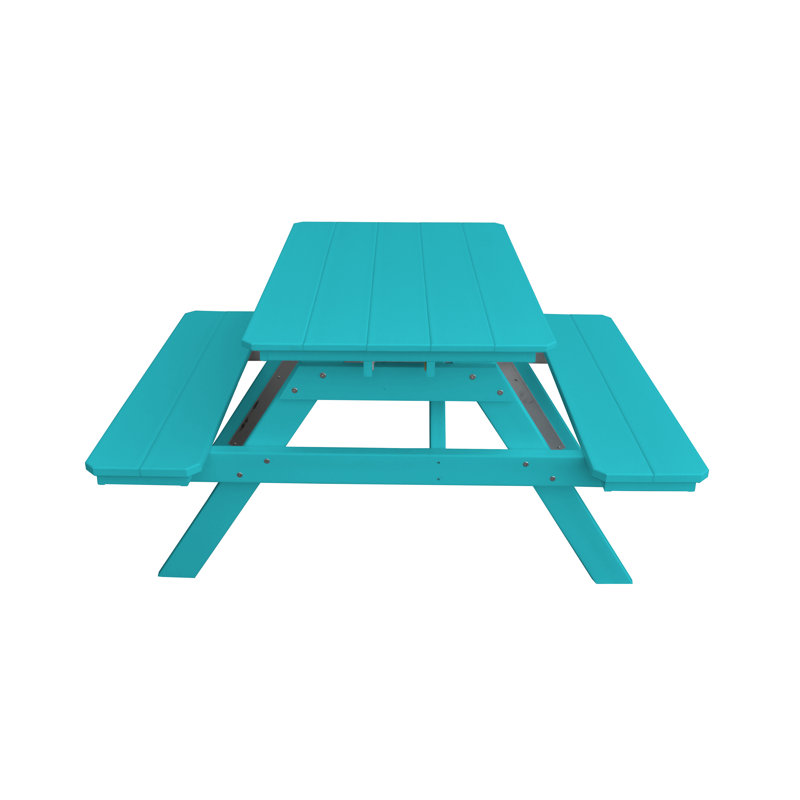 Table de pique-nique rectangulaire, L 44 po x L 60 po, Bleu Aruba