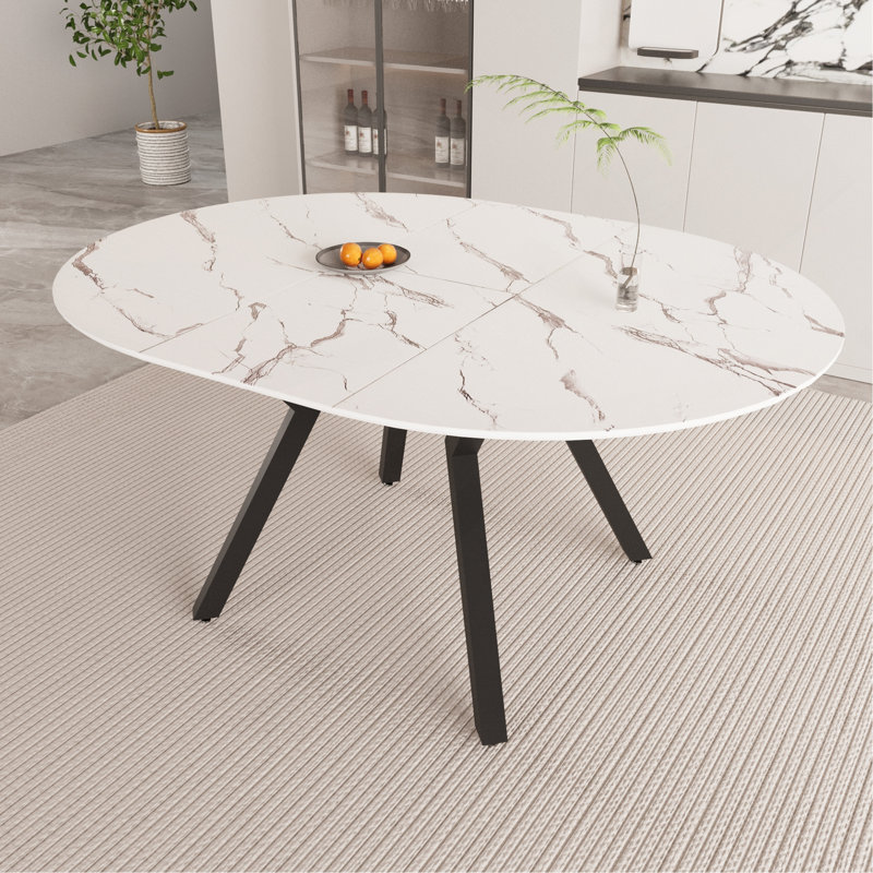Table de salle à manger extensible blanche 47-63 "