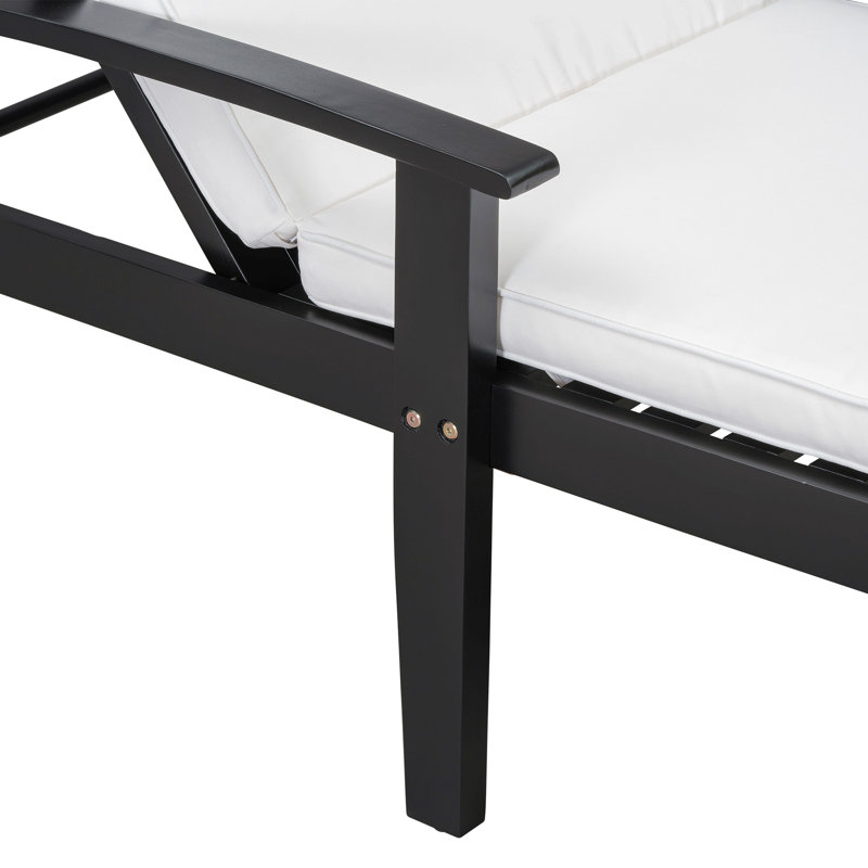 Jason Chaise Lounge, White Cushion/Black Frame