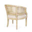 Chaise d'appoint classique classique beige avec structure en bois patiné et accoudoirs rembourrés de sangles de canne-522891591