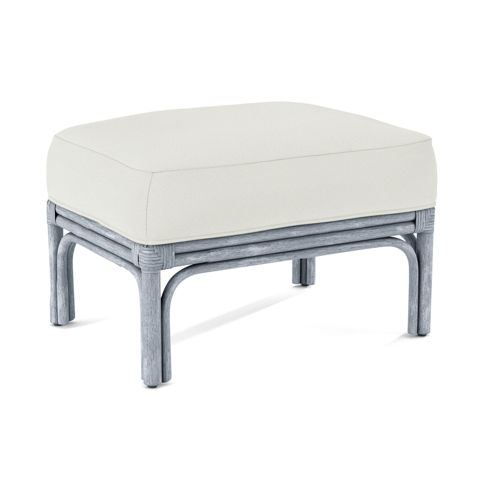 Boca Upholstered Ottoman, Sea Glass, Ivory Crypton Performance; 0886-91