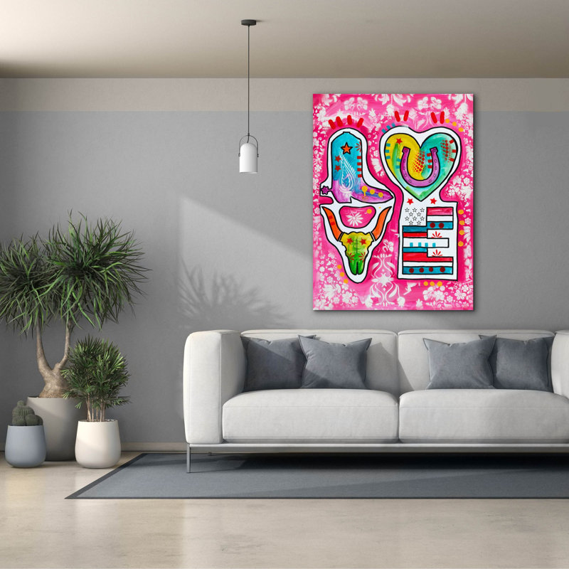  «Western Love» par Dean Russo, art mural sur toile, 40 po x 54 po