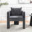 Modern 3-Leg Chenille Accent Chair with Ergonomic Arms & Removable Pillow, Plush Small Space Armchair, Single Sofa Chair for Living Room, Bedroom, Dining Room and Office-646623975