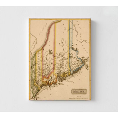 Maine 1817 par cartes anciennes, affiche des États-Unis antiques, impression de géographie des États-Unis, décor de bibliothèque du Maine, art mural de petits enseignants