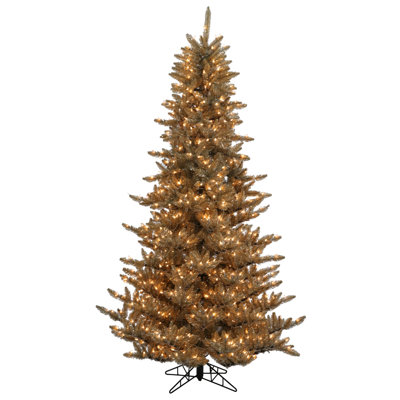 Sapin de noël artificiel 5,5' avec 400 lumières del claires/blanches et un pied antique'