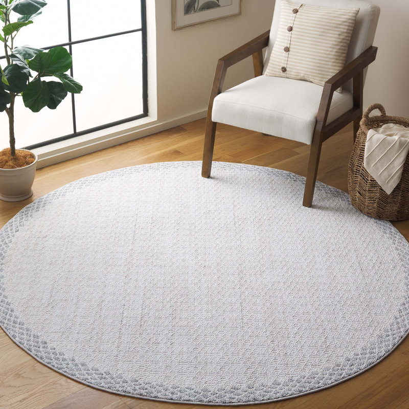Tapis ivoire / gris MSR1904 Serenity, Rond 6 pi 7 po