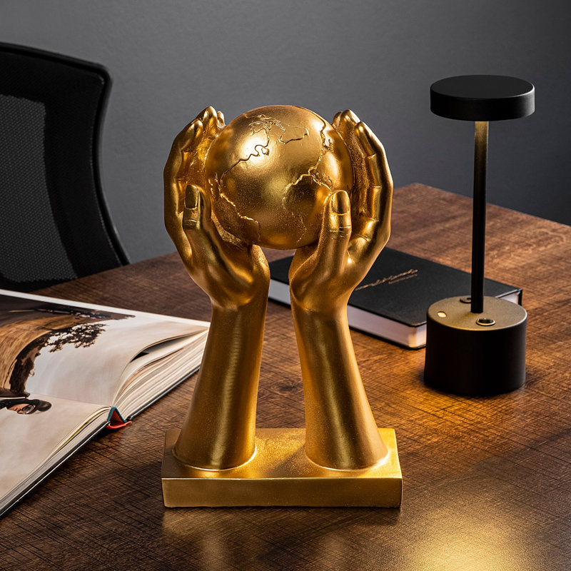 Elegant Gold Decorative Object, 7.1 x 11.8 x 3.5 Inches | 100% Polyester, Stylish Home Accent | Perfect for Living Room, Bedroom, or Office Decor, Adds a Touch of Luxury to Any Space