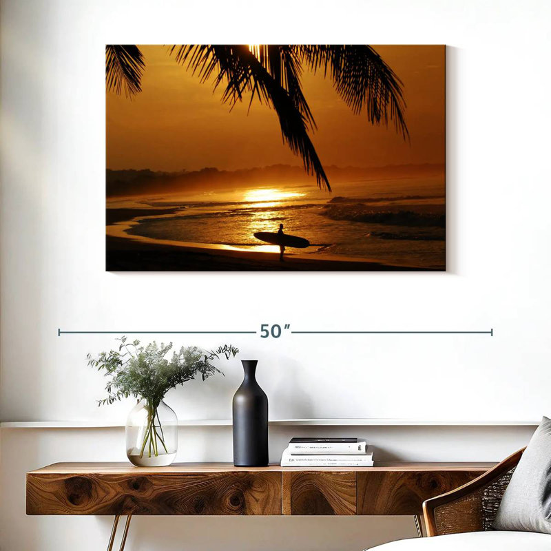 Gillard Sunset Gold Surfer, H 26 po x l 39 po