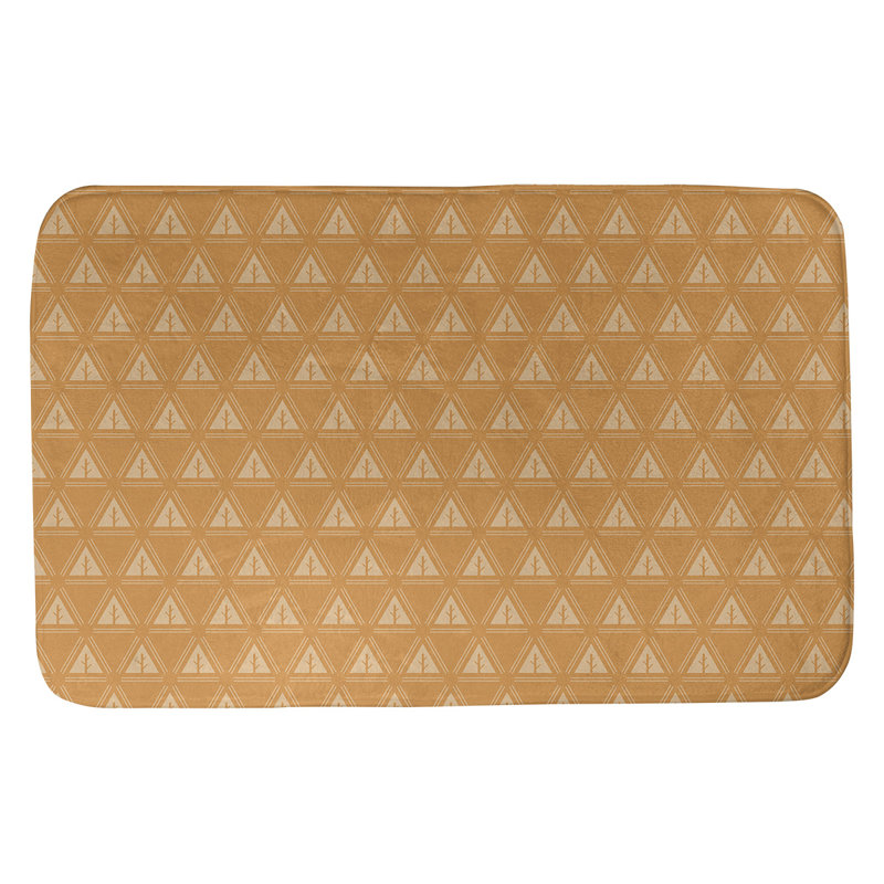 Tapis pour salle de bain à arbres minimalistes Barbra, l 21 po x L 34 po, Orange
