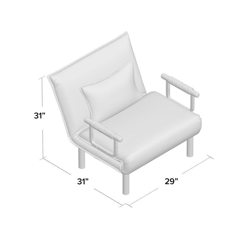 Kono Linen Teen Convertible Chair, Gray