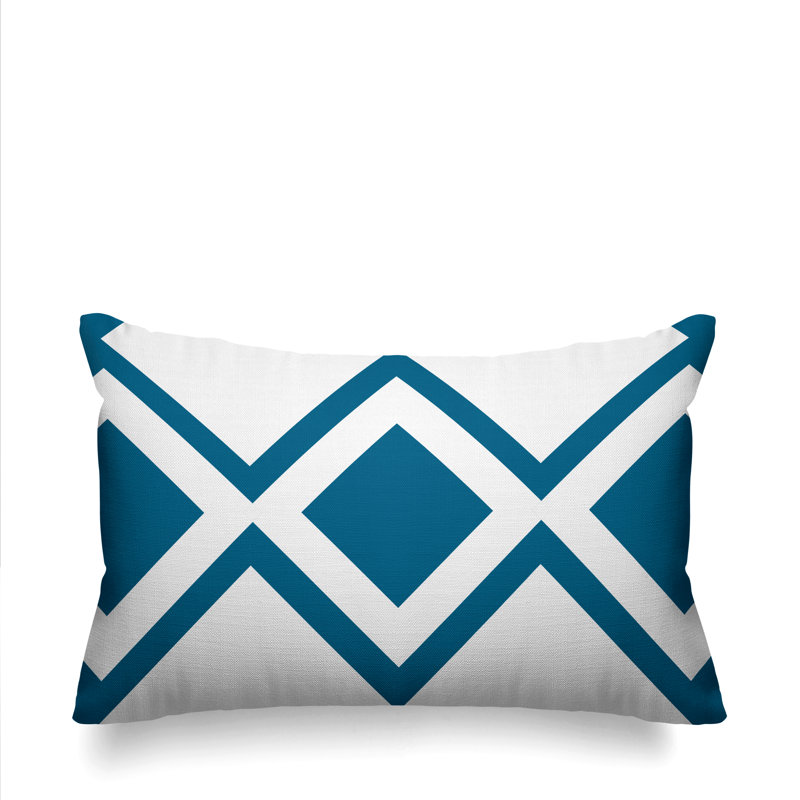 Coussin décoratif intérieur / extérieur Halsey Loop, Turquoise
