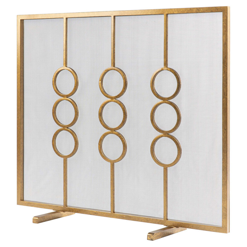 Ringlet Iron Fireplace Screen, Royal Gold