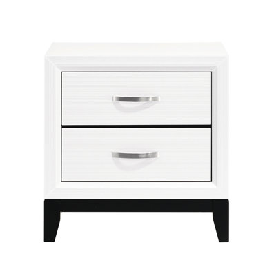 Modern Contemporary Bedroom Chest With White Finish And 2 Drawers 2 Nightstand - White, Design