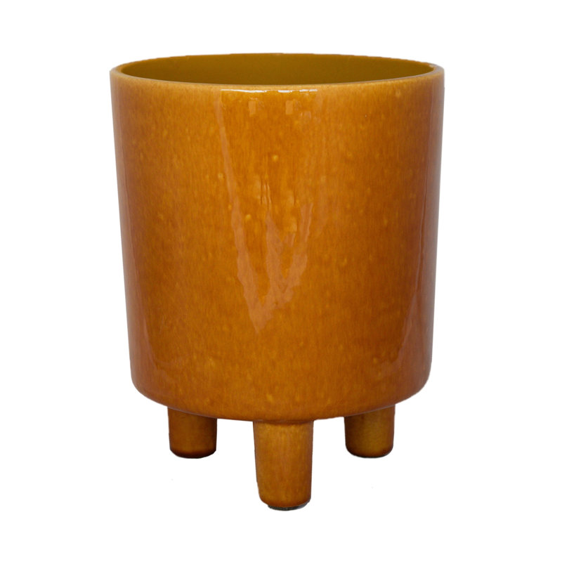 Indoor Planter With Legs, Mustard, 20cm H x 24cm W x 24cm D