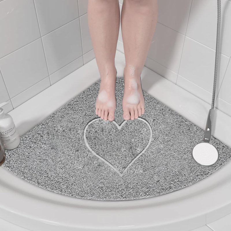 Recyclable PVC Non-Slip Shower Mat, Triangle- 53" L x 53" W