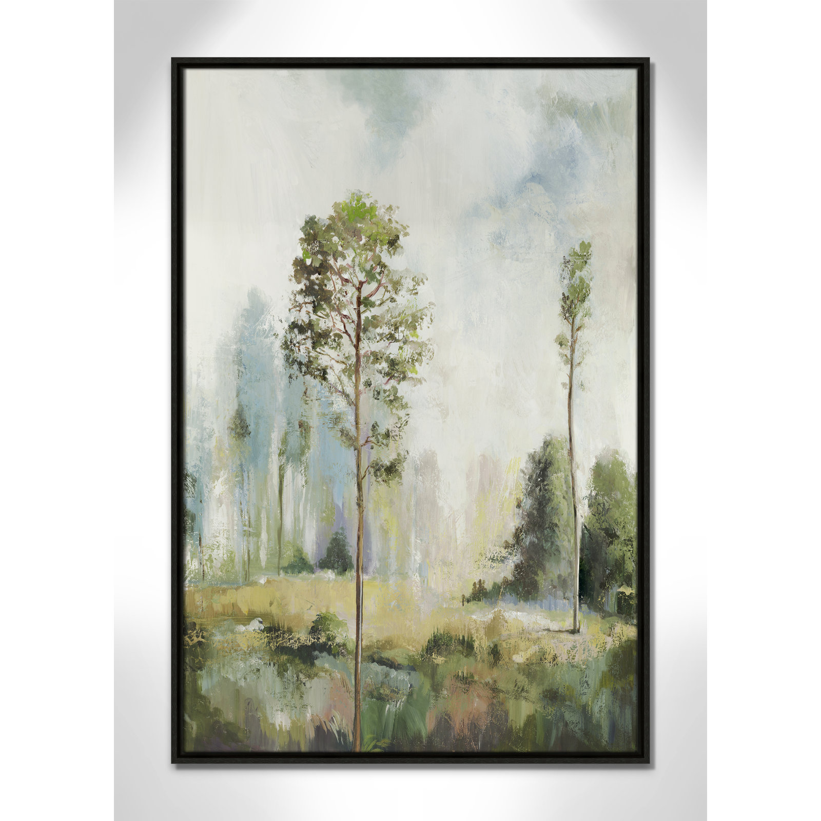 Teton "Tall Green Trees I" Print by Allison Pearce, 37.5" H x 25.5" W, Espresso