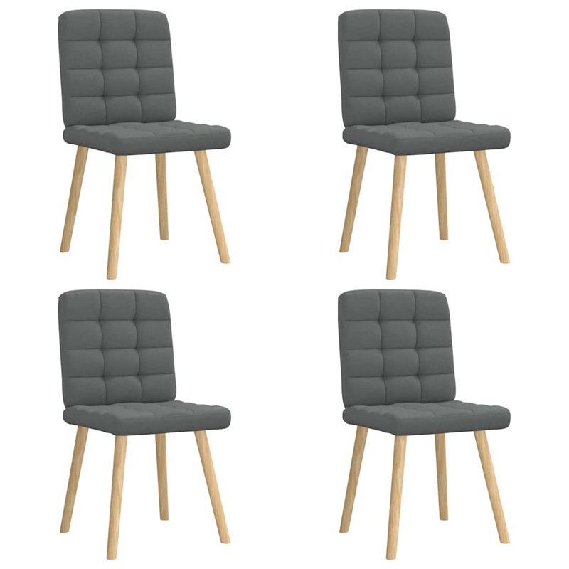 Ensemble de 4 chaises de salle à manger gris foncé