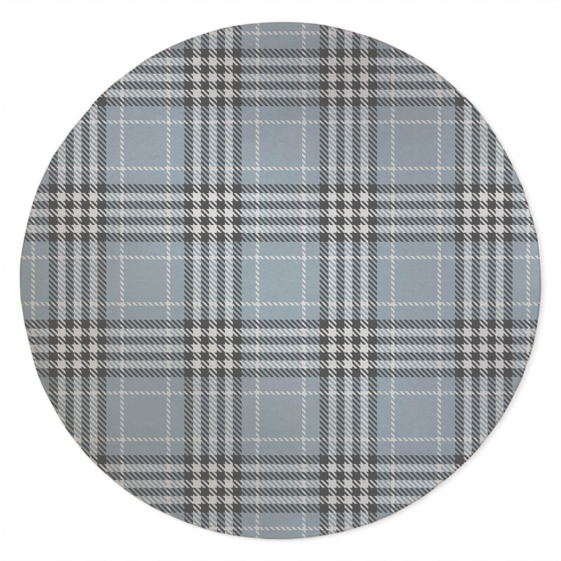 Christopher's Plaid Non-Slip Outdoor Rug, Round 5'