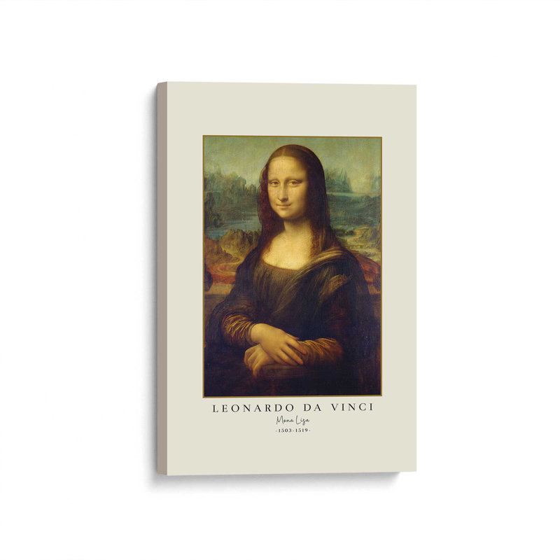 «Mona Lisa» par Leonardo Da Vinci, Toile tendue, H 18 po x l 12 po