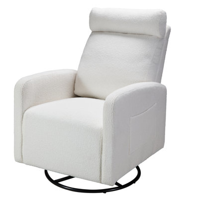 Swivel Upholstered Manual Recliner Chair Theater Recliner Sofa 360 Degree  Nursery Glider Rocker