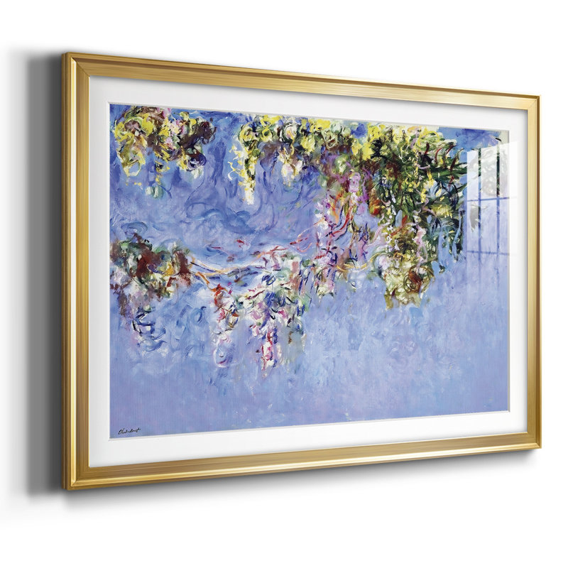Wisteria, 1919, reproduction encadrée avec biseauté mat et verre, Or, H 15 po x l 21 po x P 1,5 po