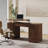 59.8" Standing Computer Desk With 2 Doors And Storage Walnut Office Desk-119746294