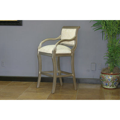 Dachy Upholstered Counter Stool with Solid Wood Frame