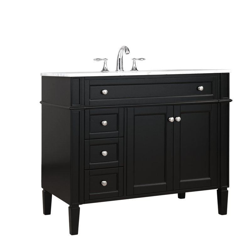 Meuble-lavabo simple 40 po Rivers, Noir