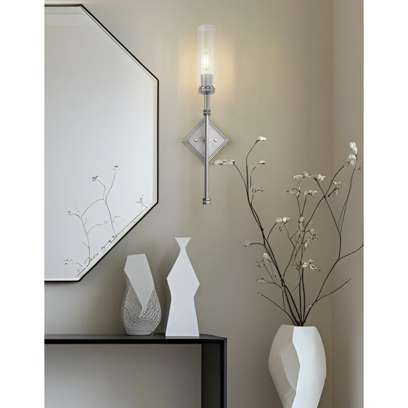 Applique murale 1 lumière en nickel brossé 23,75 po Esme, Nickel brossé