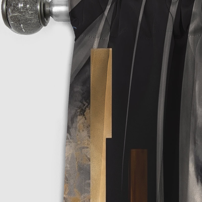 Gold Touch Art Deco IV - Abstract Curtain - Blackout Abstract Curtain - 1 Panels, 52" W x 84" L