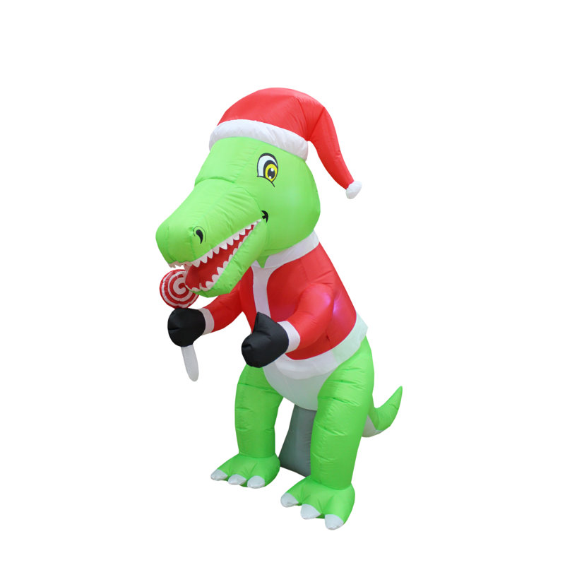Décoration de jardin gonflable de Noël de 6 pieds avec chapeau de Noël et sucette