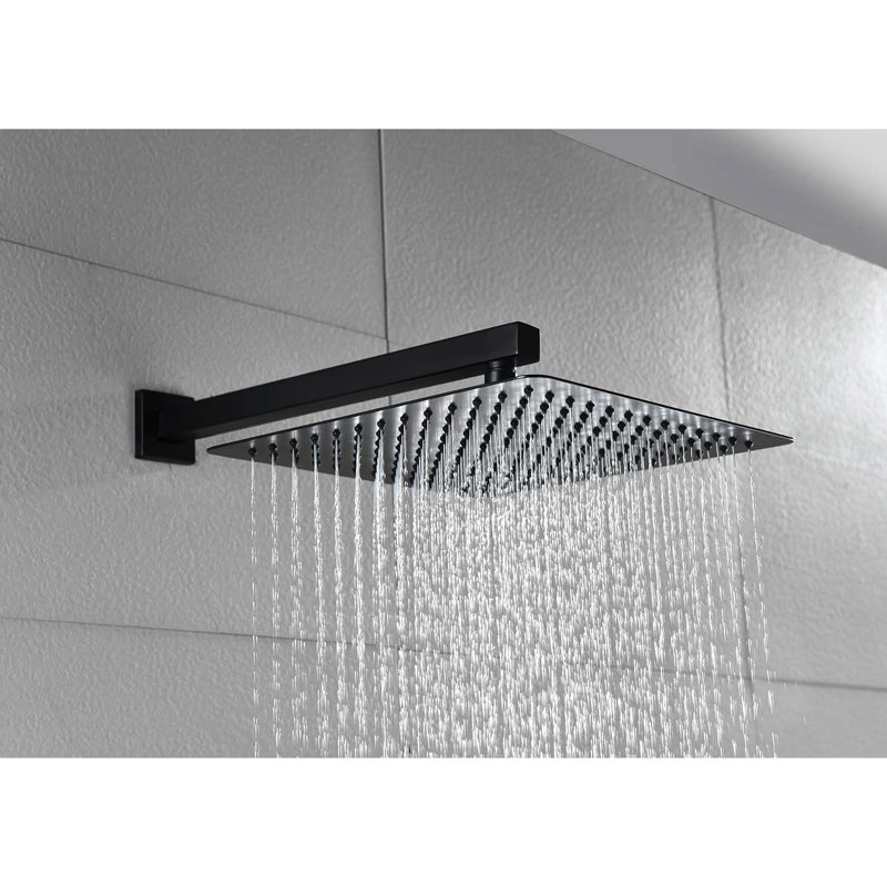 Matte Black Shower With Air Injection Rain Head And Hand