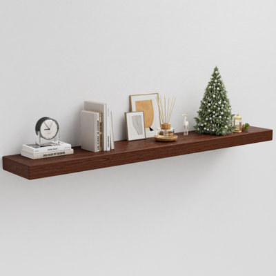 Earnhardt Painted Wood Floating Shelves, Bathroom Wall Shelves 2 Inches Thick