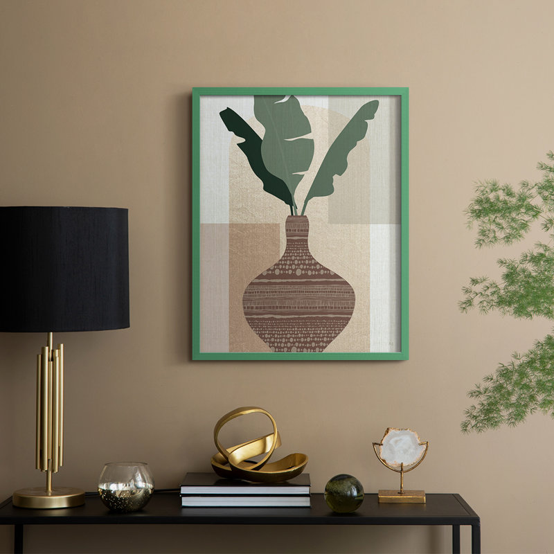 Reproduction encadrée Lindos II - bois massif, H 21 po x l 17 po, Vert