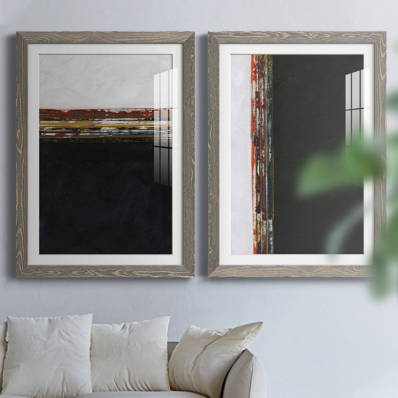 A Sense of Space I - Ensemble de 2 cadres photo, H 31,5 po x l 47 po x P 1,5 po, Gris