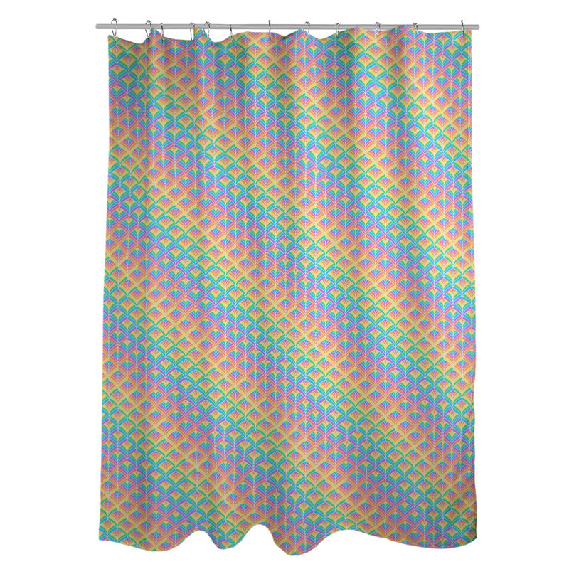 Rideau de douche simple katelyn elizabeth, Rayures pastel